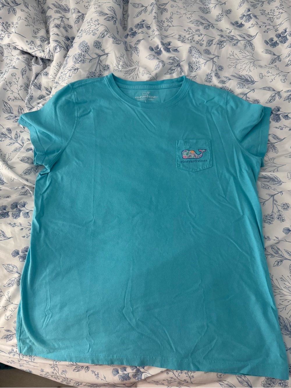 Vineyard Vines women Turquoise Short Sleeve Pocket Tee
